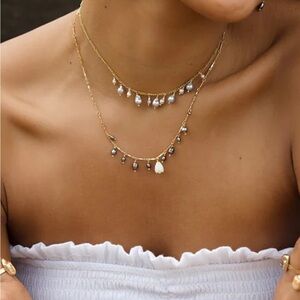 Elegant Gold and Silver Pearl Necklace